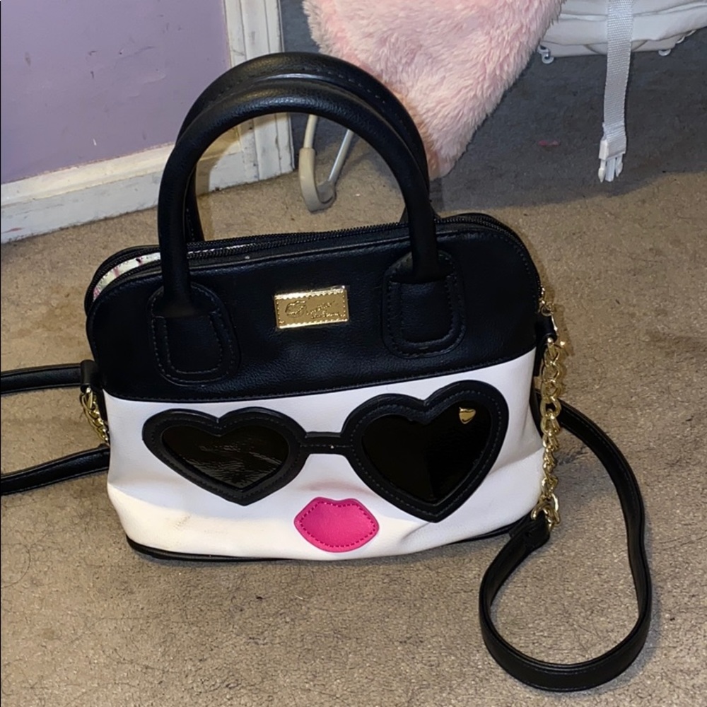 Betsy Johnson black and white purse